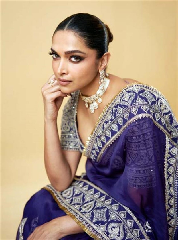 Mom-to-be Deepika Padukone Stuns in a Handcrafted Purple Saree